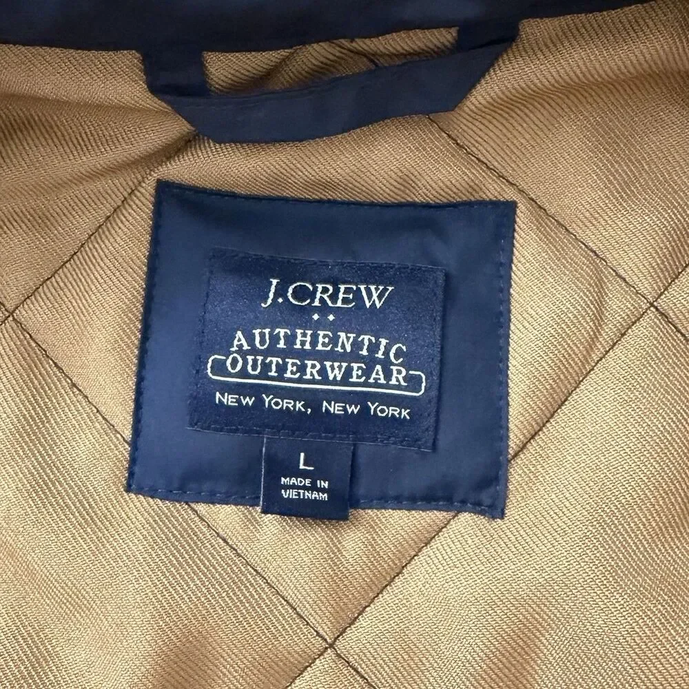 J. Crew Vest Mens Large Navy Blue Quilted Full Zip Preppy Jacket Outdoor